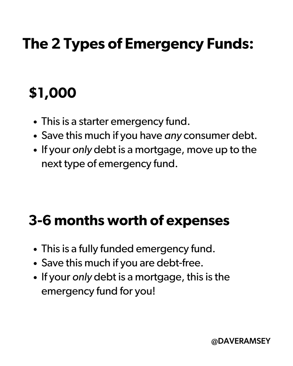 An emergency fund is insurance between you and the "what ifs" in life. It's important to have one while you're walking the #7BabySteps.