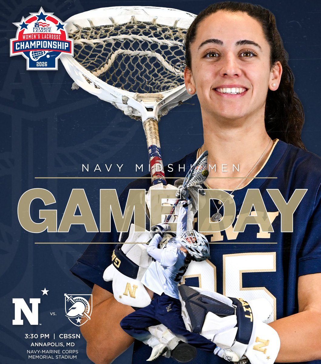NavyWLax's tweet image. CHAMPIONSHIP GAME DAY⭐️

🆚Army
🕞3:30 PM
🌭Free hot fogs for the first 100 Mids
📣Free NWL rally towels for the first 125 fans
📺@CBSSportsNet shorturl.at/daxGn
📊shorturl.at/w24mi

#GoNavy | @PatriotLeague