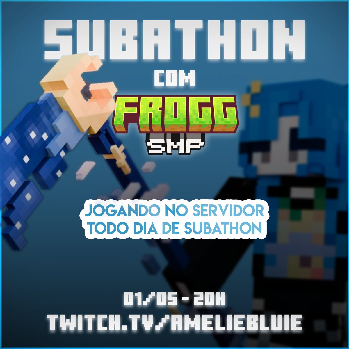 SUBATHON COM FSMP 🐸

Hoje começamos outra SUBATHON, e dessa vez eu vou jogar TODO DIA no server do FSMP! :3

Vejo vocês lá!!