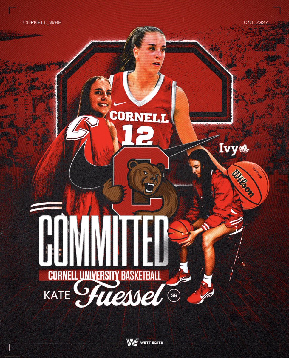 LaurenFuessel's tweet image. SO proud of my sister Kate for committing to Cornell to play basketball!! Your hard work, dedication, and perseverance inspire me every single day. Can’t wait to watch you do amazing things ❤️🐻 #GoBigRed