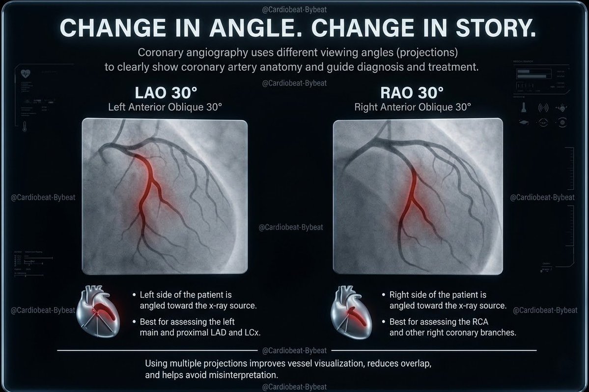 CardioBeat_'s tweet image. facebook.com/share/p/18QbDM…
There is No Single "True" View
#CoronaryAngiography #Cardiology #InterventionalCardiology #CardiacImaging