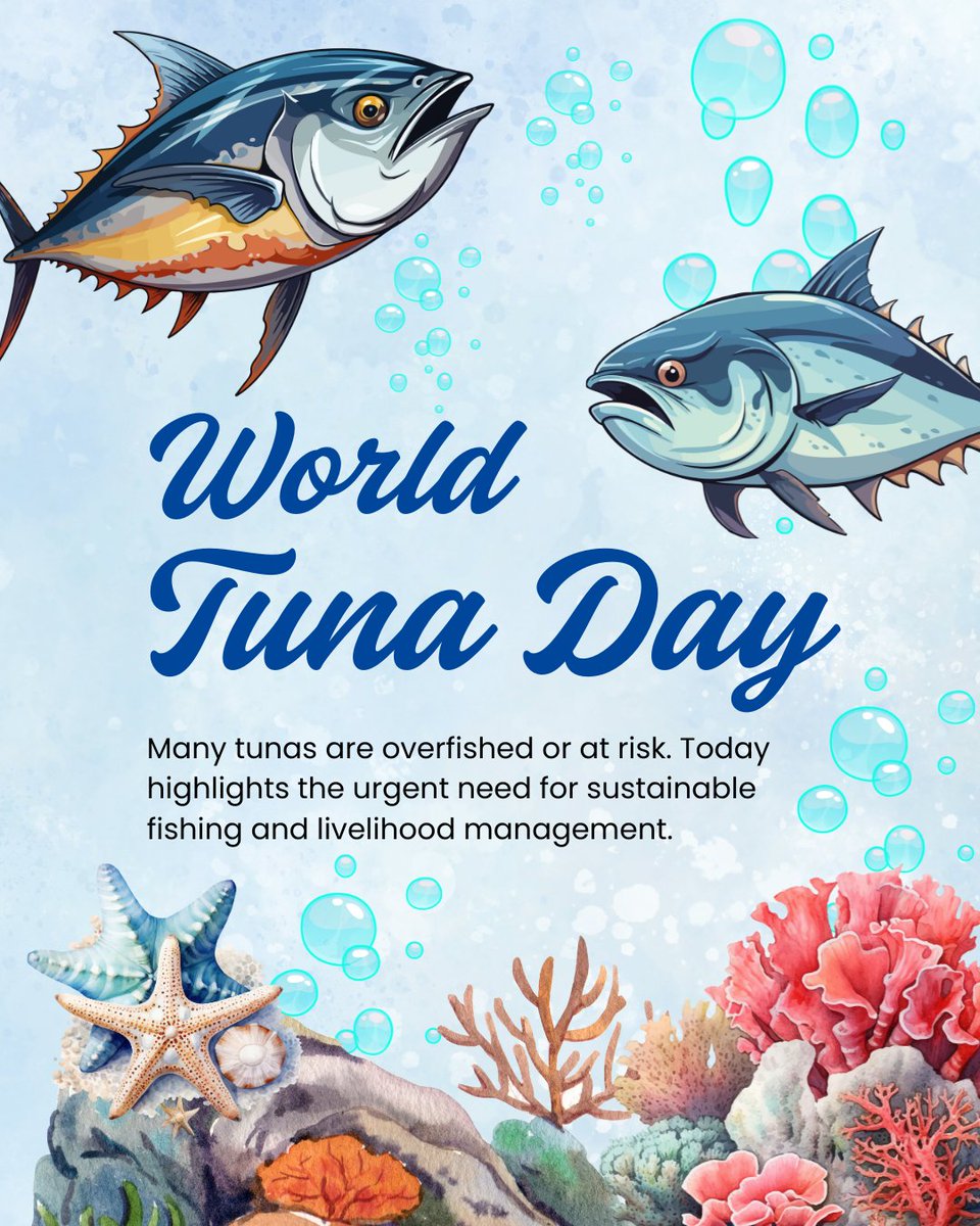 rainourish's tweet photo. This year's global observance carries the theme "Sustaining Tuna, Sustaining Nations". It emphasizes the direct link between the long-term health of tuna fisheries.

Enjoy tuna today, protect tuna forever🐟

#worldtunaday #sustainingtuna #protectourocean https://t.co/YZO3CNHqFv