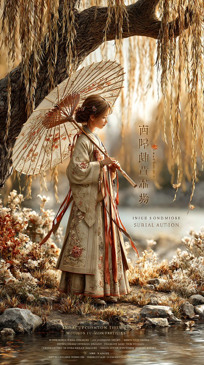 Autumn Willow Hanfu Poster
