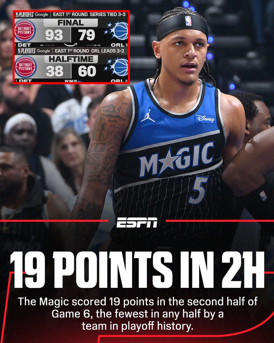 The Magic had a historically bad second half in Game 6 vs. the Pistons 😳