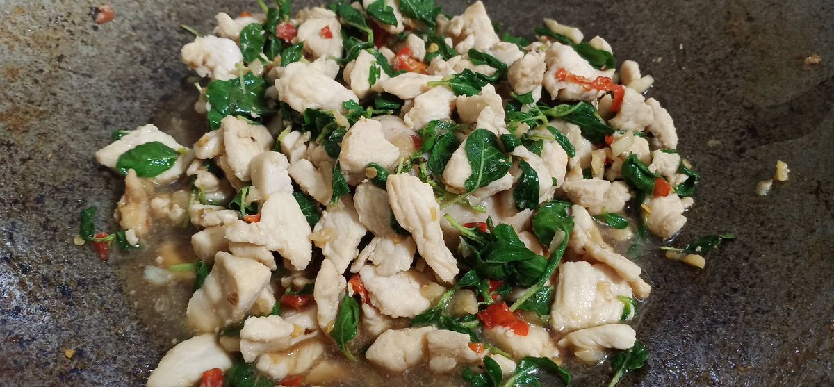 sunstoneflower's tweet image. Pad Krapow Gai 
home made with 3 eggs
brown rice
I cooked the eggs so not authentic 
#Thailand