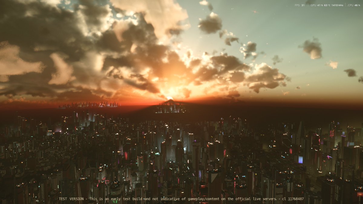 emilys_game's tweet photo. Chilling on the IO North tower watching the sunrise right now....  Talk about some stunning views!

#starcitizen #emilysgame https://t.co/jTWes14ovI