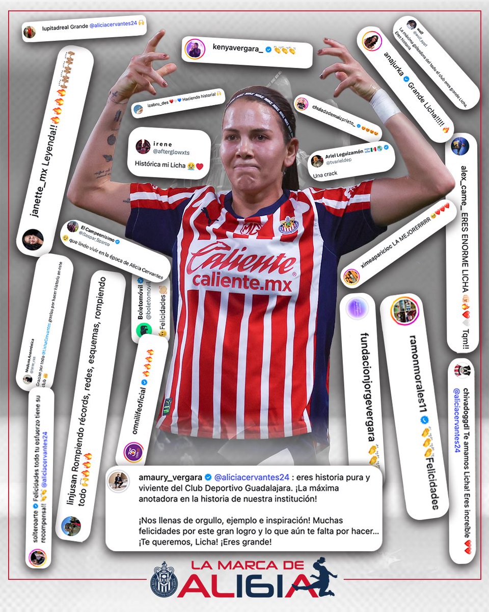 ChivasFemenil's tweet photo. Algunas rompen récords. Otras dejan marca 🐐
#LaMarcaDeAlicia https://t.co/XtM1GW49hY