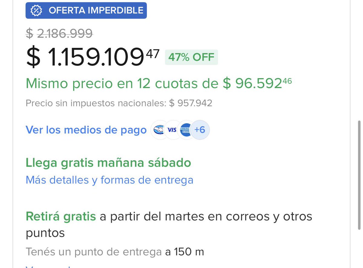 vmenditto's tweet photo. 🚨 Urgenteeeee

$1.159.000
12 cuotas sin interés 
Yaaaa : empezas a pagar en JUNIO y terminas julio 2027 🌝

Tenes 40 días aprox para juntar $96.000 de la cuota 1 ‼️‼️‼️

Te dejo link 🔗 
https://t.co/3MKsw1Zoz2 https://t.co/sWXx1xLceM