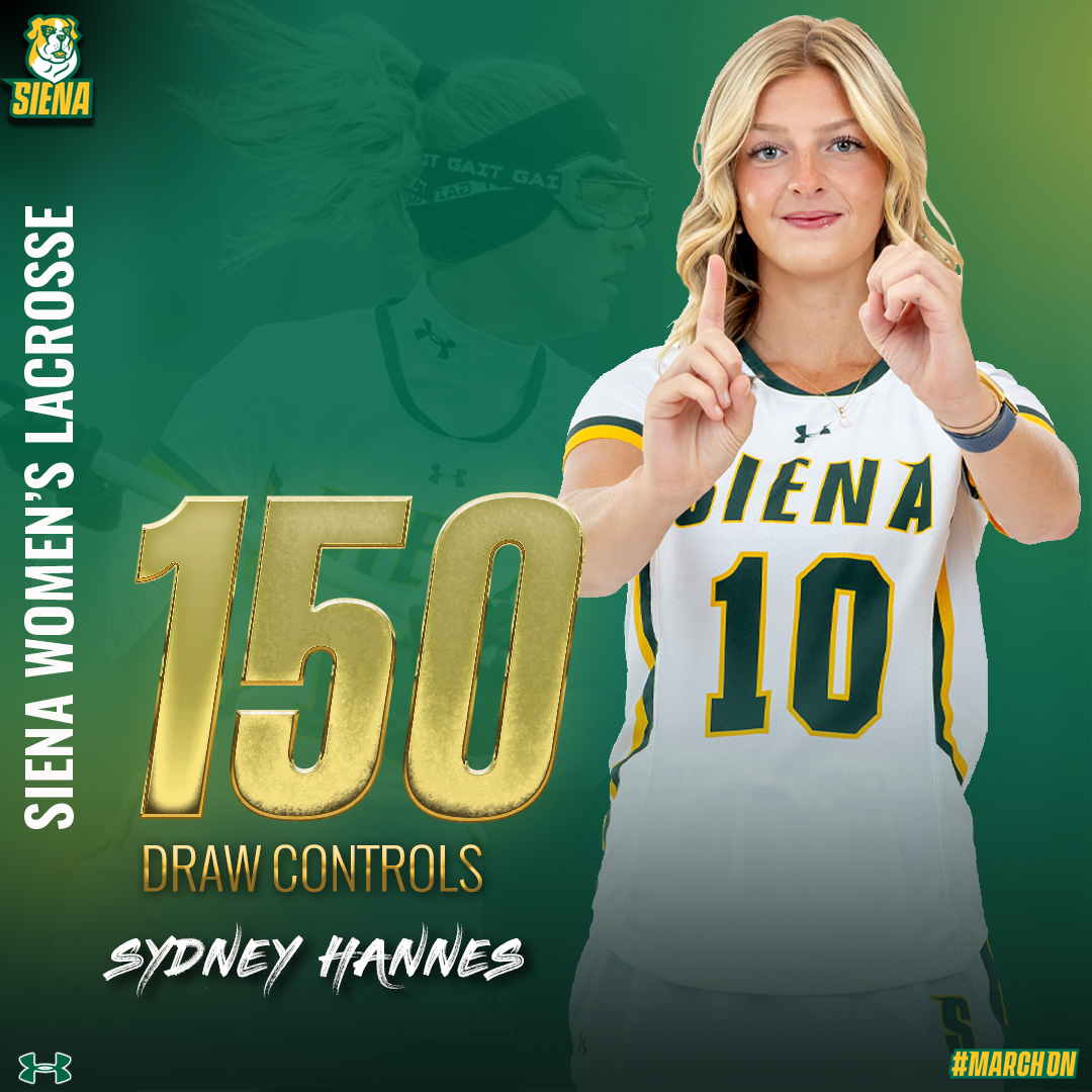 SienaWLax's tweet photo. POSSESSION IS POWER 💪🔥

💥 Sydney Hannes owns the circle 👑🔥

She becomes only the sixth player in program history to hit 150 draw controls

#MarchOn x #BigDawgs x #MAACLAX x #NCAALAX https://t.co/n7WCHLcRsM