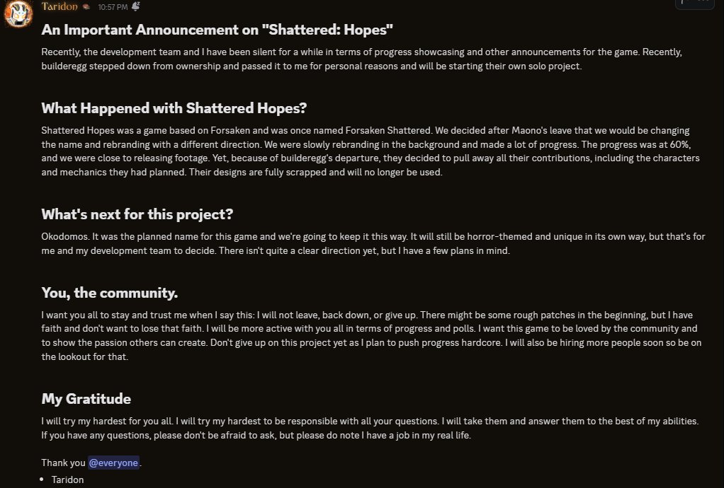 Archived! - Shattered Hopes News tweet media