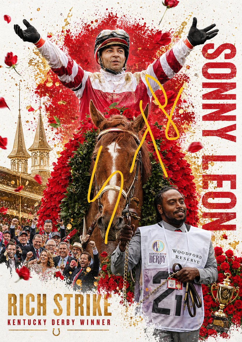 TradeStablesCEO's tweet photo. @Tradestables  
We just did something special…something REAL.

We pulled up to @TampaBayDownsFL  and got face-to-face with @SONNYLEON1  — the jockey behind one of the most unbelievable moments in racing history.

In 2022, Rich Strike shocked the world at the @KentuckyDerby An 80-1 longshot out of nowhere — flying up the rail — passing EVERYONE to win.

It was one of the greatest upsets the sport has ever seen. And now… a piece of that history could be part of your #collection.

We secured an AUTHENTIC, live, in-person signature from Sonny Leon — and some lucky winners are taking it home.

🎯 Here’s how it works:

Pick the WINNER of this year’s @KentuckyDerby in @Tradestables (https://t.co/TmZeeCMyiV)

If you’re right… you win the IN APP signed piece (Pictured Below) and it gets added to your binder/collection in @Tradestables app. A timeless collectible!

This is the real deal — signed LIVE, and you can watch it happen in the video below 👇

This is more than a contest.

This is your chance to own a moment of racing history…
AND be part of one of the fastest-growing communities in the game.

We’re building something different at @Tradestables 
And this is just the beginning🚀

🏇 Enter now. Pick your horse. Make your call.

Because if you hit…you’re not just winning — you’re holding history.🐎🏆

Join our @discord 👉https://t.co/dHLViDeXk5 for 1 additional entry!

#GETINEARLY #KentuckyDerby #Tradestables #TradingCards #HorseRacing #Churchilldowns