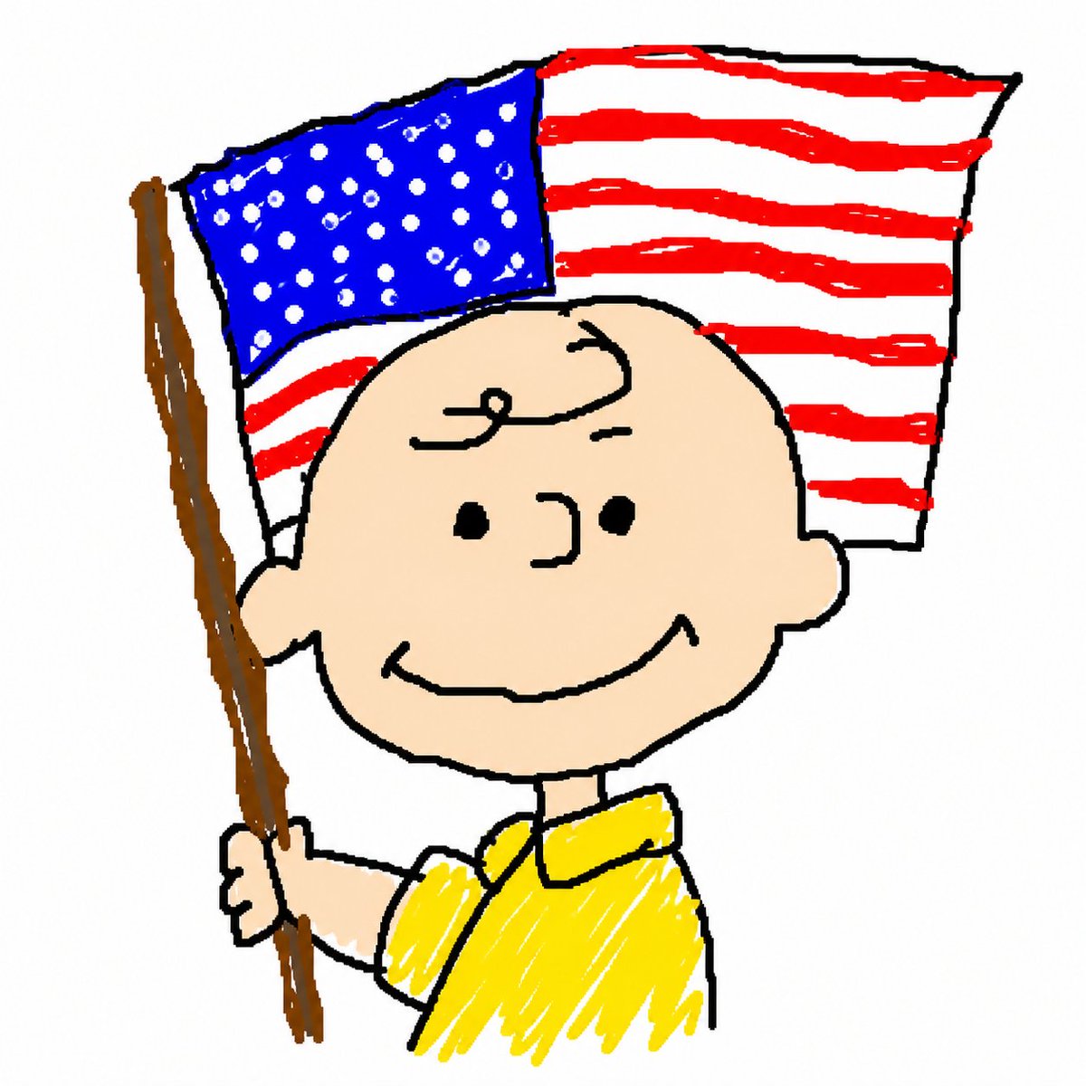 MS Paint Charlie Brown Flag Doodle