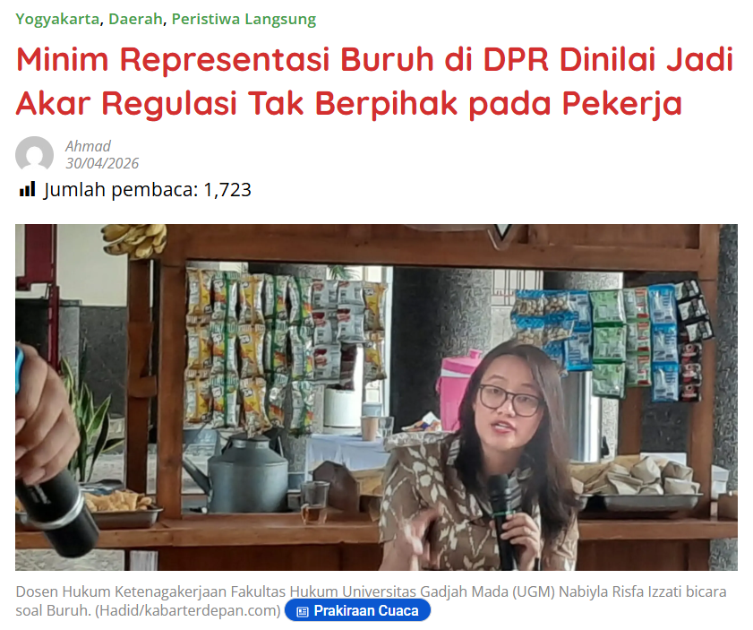kabarterdepanID's tweet image. Minim Representasi Buruh di DPR Dinilai Jadi Akar Regulasi Tak Berpihak pada Pekerja

kabarterdepan.com/minim-represen…

#RepresentasiBuruh #DPRD #Sleman #KabarTerdepan