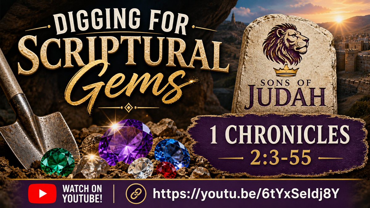 KGodevenos's tweet image. In this passage we give you the highlights of one pretty dysfunctional 'clan' -- the tribe of Judah. But God knew them all individually as He knows us. Catch our short study of 1 Chronicles 2:3-55 on YouTube here: youtu.be/6tYxSeIdj8Y .

#DiggingForScripturalGems #BibleStudy