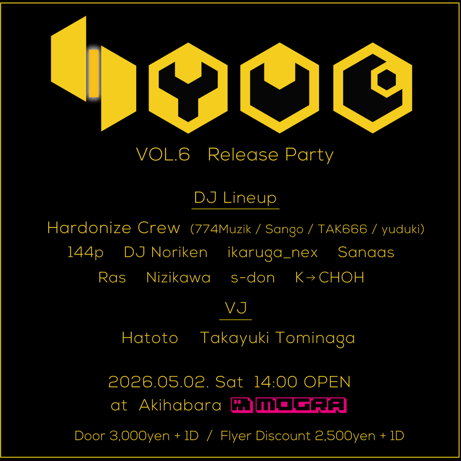 ChickenSquare's tweet photo. ◤◢◤ HYVE ◢◤◢
本日14時からは秋葉原MOGRAにて、#HYVE Vol.6 Release Party！！

本日大変気温が高い予報なので、涼しい格好でお越しください！！！ https://t.co/7d62jYqvzX