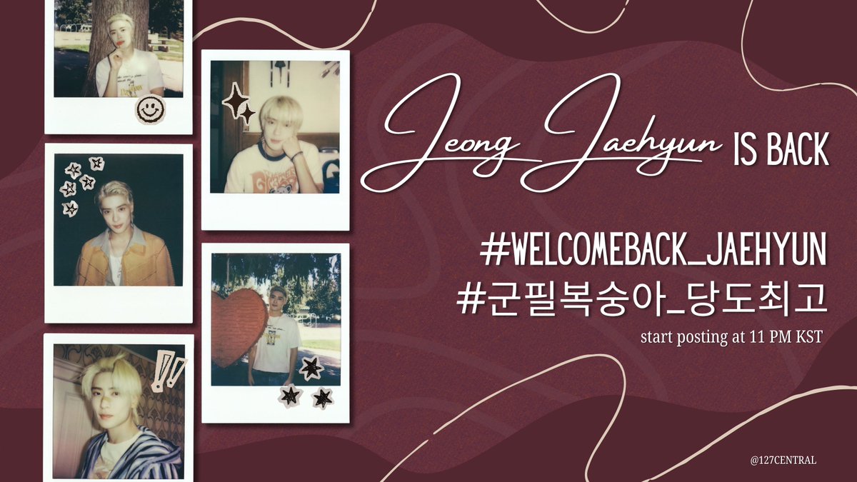CZENNIES! JAEHYUN IS BACK 💚 Let's welcome him with lots of love and share our excitement using the hashtags below!   

RETWEET + REPLY - 

 JEONG JAEHYUN IS BACK
#WelcomeBack_Jaehyun
#군필복숭아_당도최고