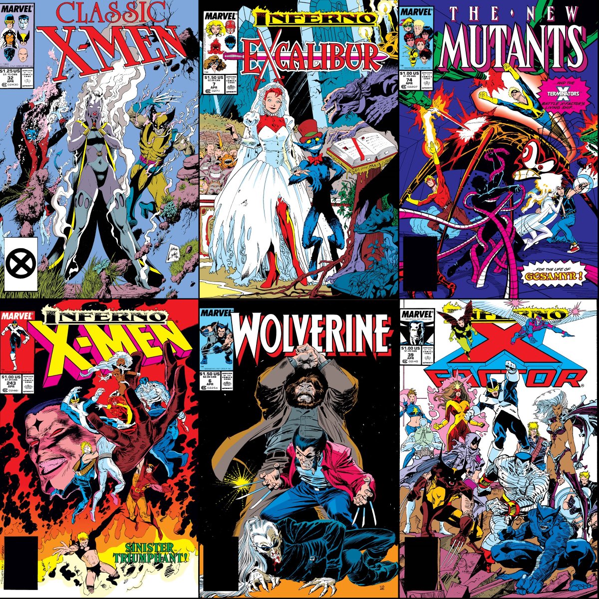 ClassicXMen's tweet image. X-books that were on sale with cover dates of April 1989.