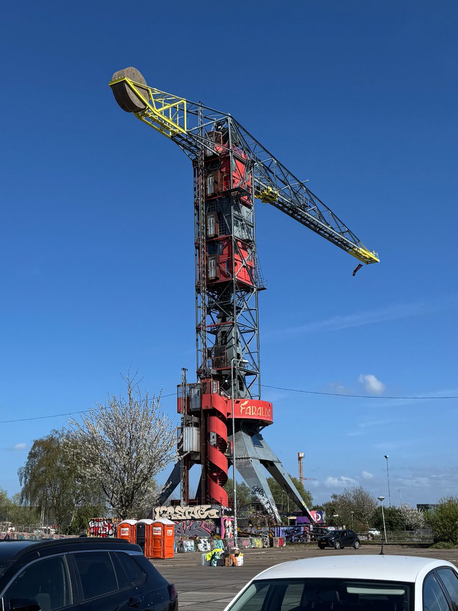 KarenCordaway's tweet image. Did you know you can stay the night inside an actual crane? I saw this while visiting the Straat Museum in North Amsterdam. (NDSM) #travel #thenetherlands #bucketlist