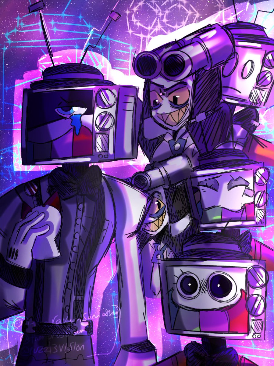 CaitlynGra87066's tweet image. Older piece of art I did based off of "Look My Way" because I associate gunshow with stolitz a lot due to Puzzles' and stolas more star-like theming and elegancy as well as their voices. I could yap and yap but there's a word limit so take art for now. #mrpuzzles #mrwpnz #gunshow