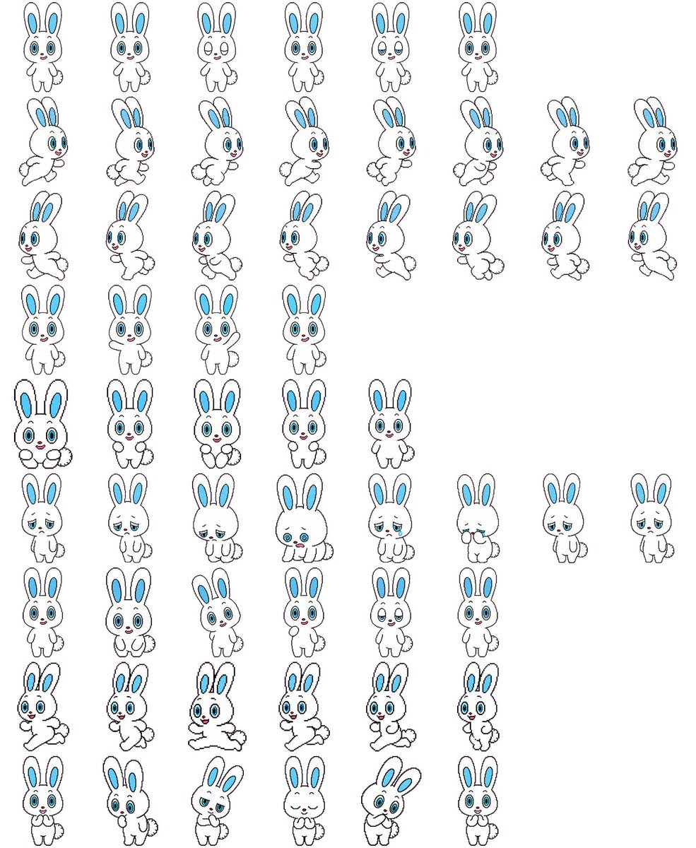 Rabbit Character Sprite Sheet