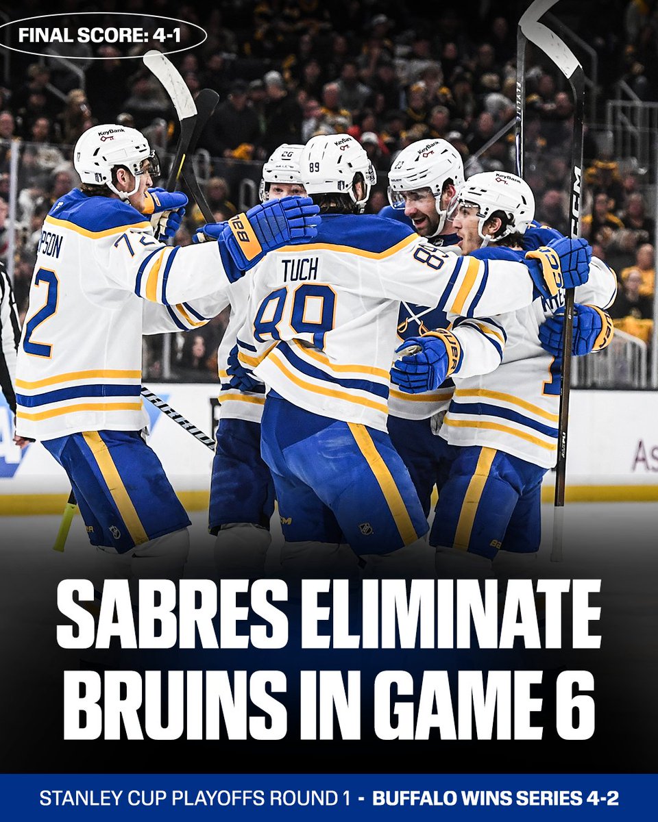THE SABRES ARE MOVING ON‼️🔥

Buffalo defeats Boston to win its first playoff series since 2007 👏