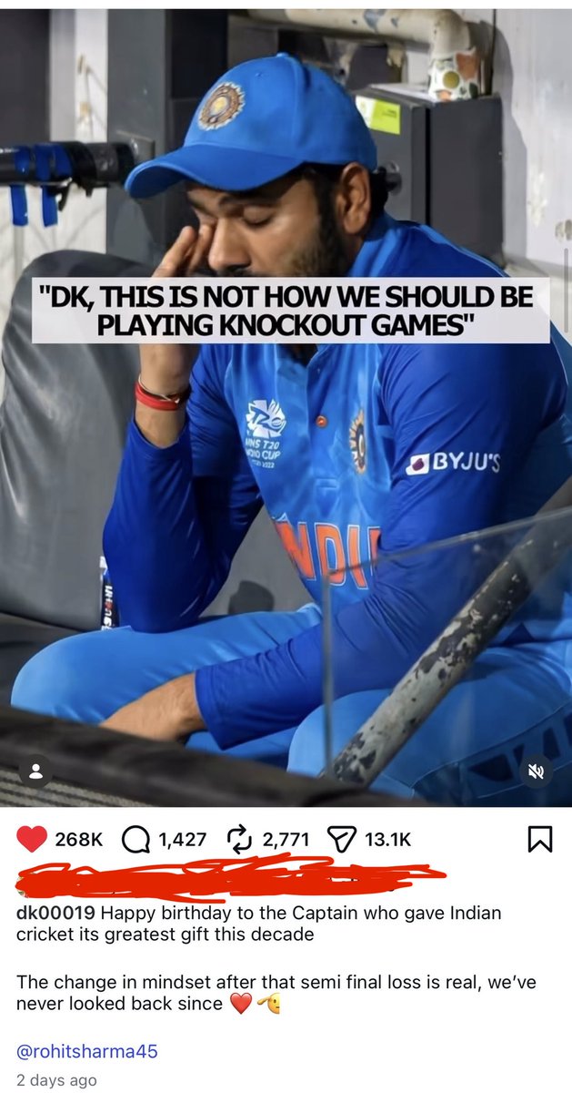 supersampangi's tweet photo. Probably the best birthday wish for Hitman @ImRo45 love you man @DineshKarthik ❤️ #HappyBirthdayRohit https://t.co/G20bLB5b65