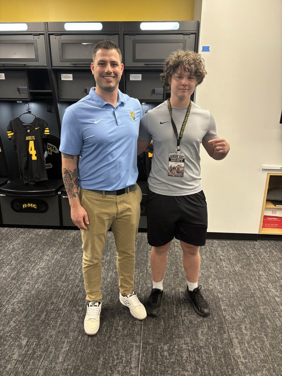 CamBroberg_42's tweet photo. I enjoyed visiting @RMCfootball today! Hope to be back! @CoachBarhorst @Coach_NJackson @mfarrellsports @CoachDHaze https://t.co/8HDyTyBbHy