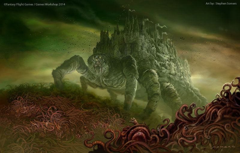 HPL_JDeLaughter's tweet photo. 🦑Bigger’n a barn, all made o’ squirmin’ ropes, hull thing sort o’ shaped like a hen’s egg, with dozens o’ legs like hogsheads that haff shut up when they step—all like jelly, an’ great bulgin’ eyes all over it, an’ Gawd—that haff face on top!🎨"Writhing World" by Stephen Somers🦑#HPLovecraft #Lovecraftian #Cthulhu #Dagon #Azathoth #Kraken #Yogsothoth #Nyarlathotep #Necronomicon #Gothic #Monster #Mythos #Apocalypse #HorrorArt #Horror #Scifi