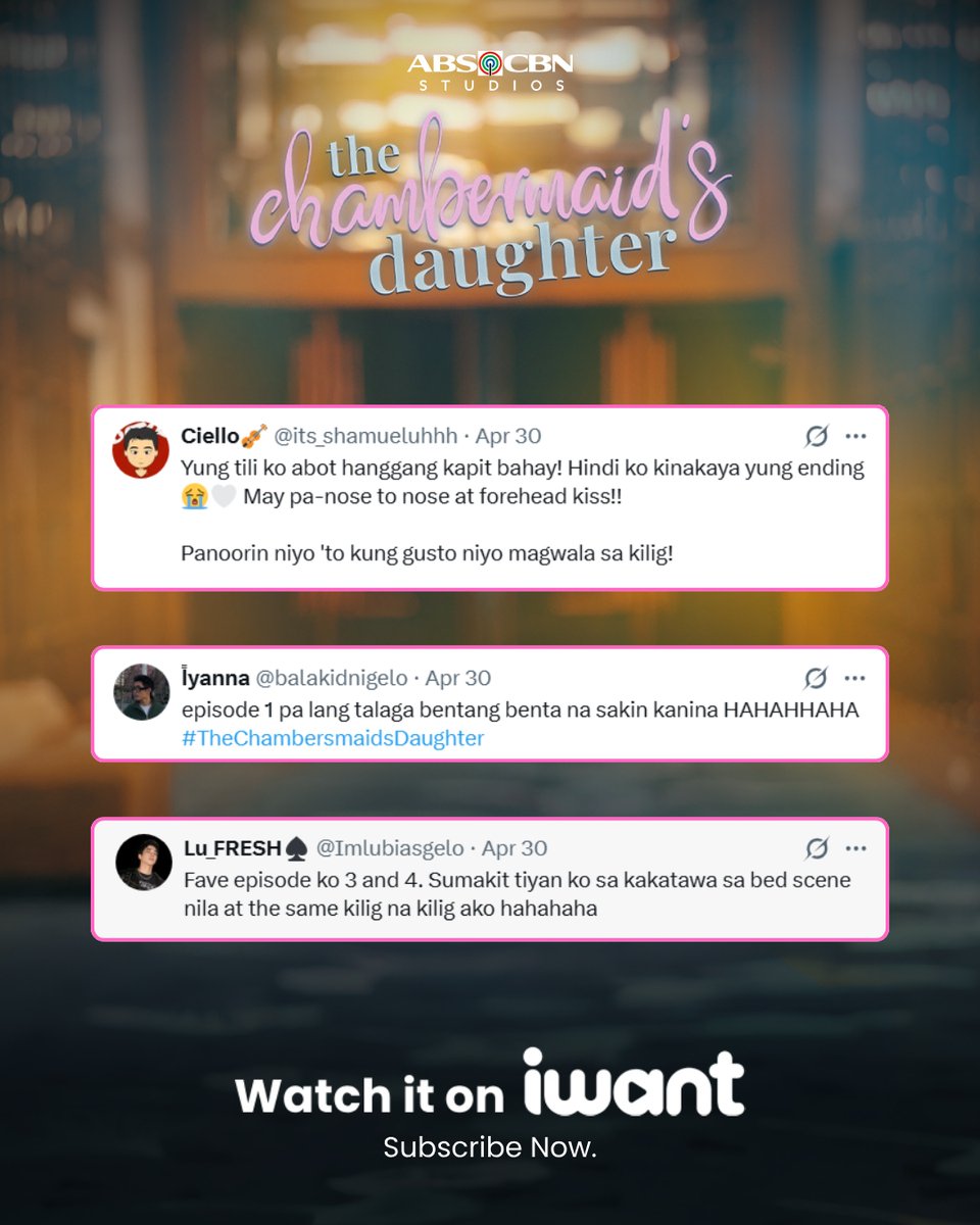 ofc_iwant's tweet photo. Lahat ba nagiging 🐬 na rin sa kilig dahil kina Hannah at Daniel? 😆🥰

'Wag na magpahuli sa trending microdrama, #TheChambermaidsDaughter!
Watch the complete episodes on iWant! Subscribe now. https://t.co/YwosV0fJqn https://t.co/qZN1cV11zQ