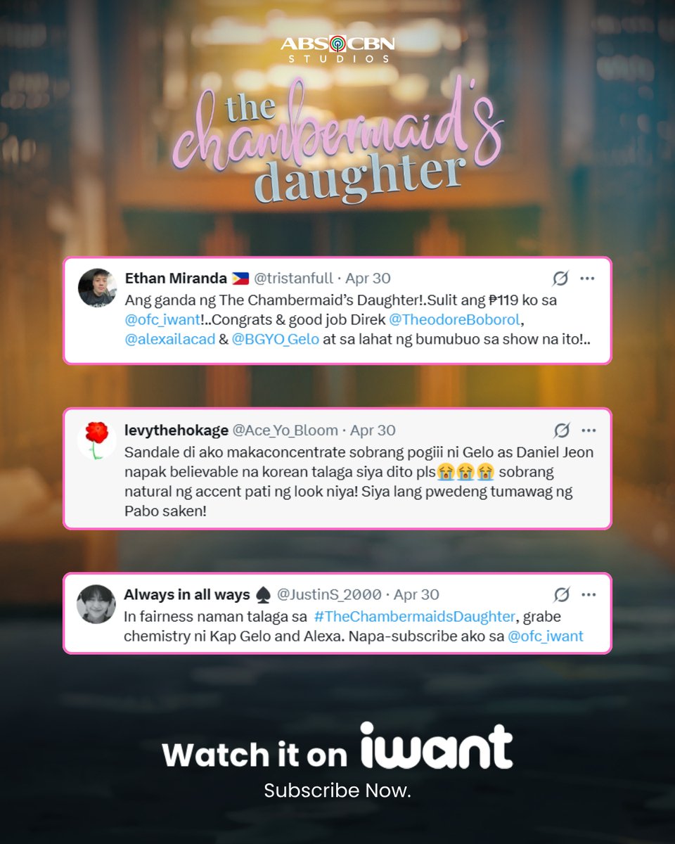 ofc_iwant's tweet photo. Lahat ba nagiging 🐬 na rin sa kilig dahil kina Hannah at Daniel? 😆🥰

'Wag na magpahuli sa trending microdrama, #TheChambermaidsDaughter!
Watch the complete episodes on iWant! Subscribe now. https://t.co/YwosV0fJqn https://t.co/qZN1cV11zQ