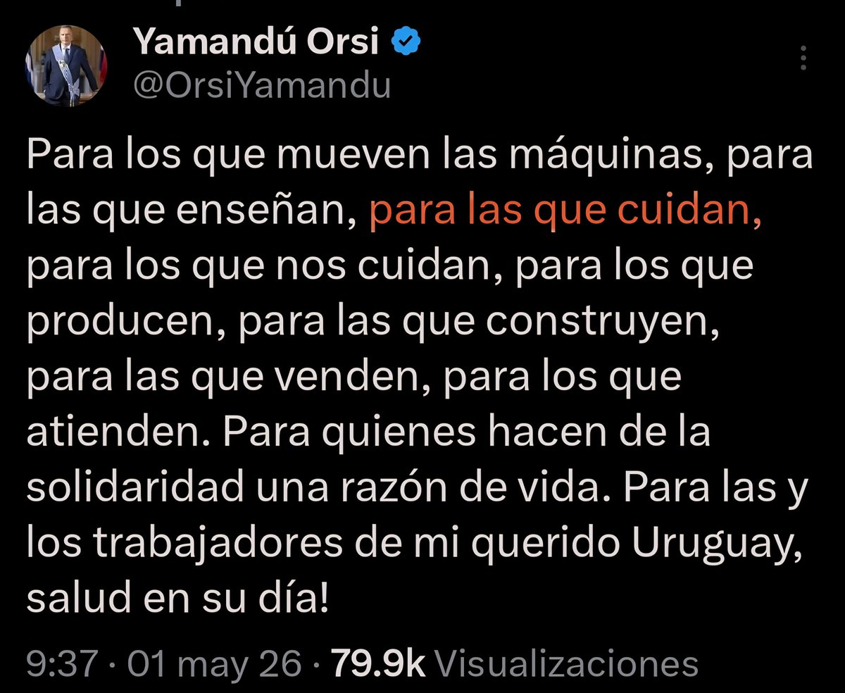 vperrottag's tweet photo. Falta, y mucho para que el cuidado sea reconocido como un trabajo.  Pero no es nada menor que el Presidente de la República decida nombrarlo en el Día de las y los trabajadores 🧡 https://t.co/kY7E68vUsR