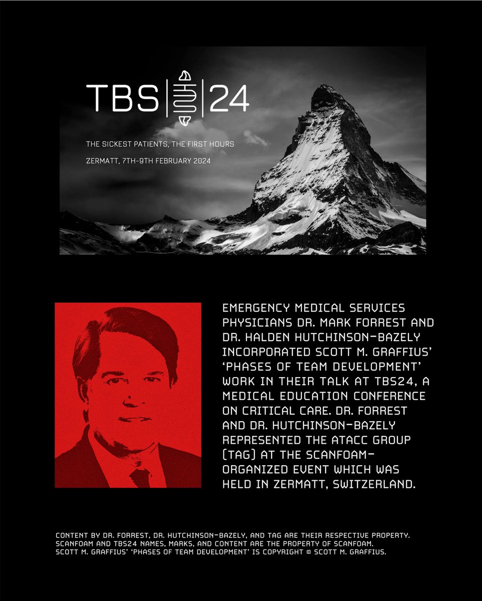 ScottGraffius's tweet image. EMS physicians Dr. Mark Forrest and Dr. Halden Hutchinson-Bazely showed my “Phases of Team Development” IP at their session at TBS Switzerland. Honored!

scottgraffius.com/blog/files/tbs…

#Teambuilding #TeamDevelopment #Teamwork #PhasesOfTeamDevelopment #EMS