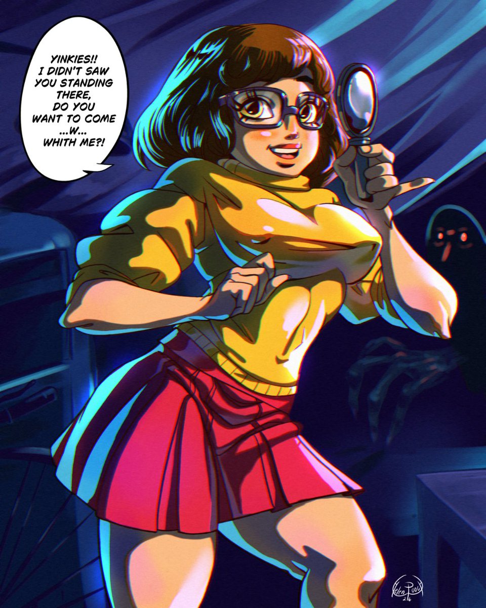 HelenPoochArt's tweet image. Do you want to see more of my art (even the hotter 💕)
You can find it on my Patreon, for Now Velma came here looking for a clue 🤓

#velmadinkley #scoobyDoo #cartoon #fanart