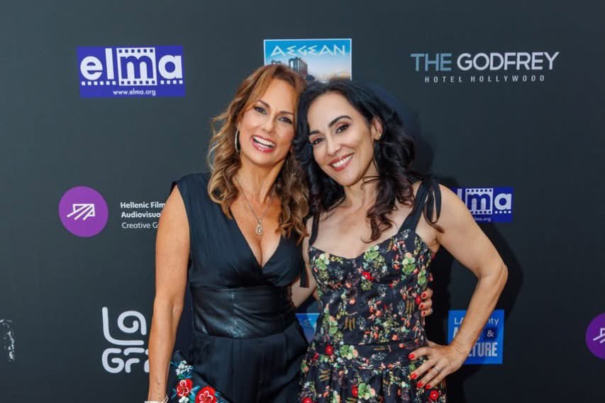 PatriciaKara's tweet image. #FBF last year with my #Koumbara @ElenaEva at the @LAGFF 
#GreekGirls #films