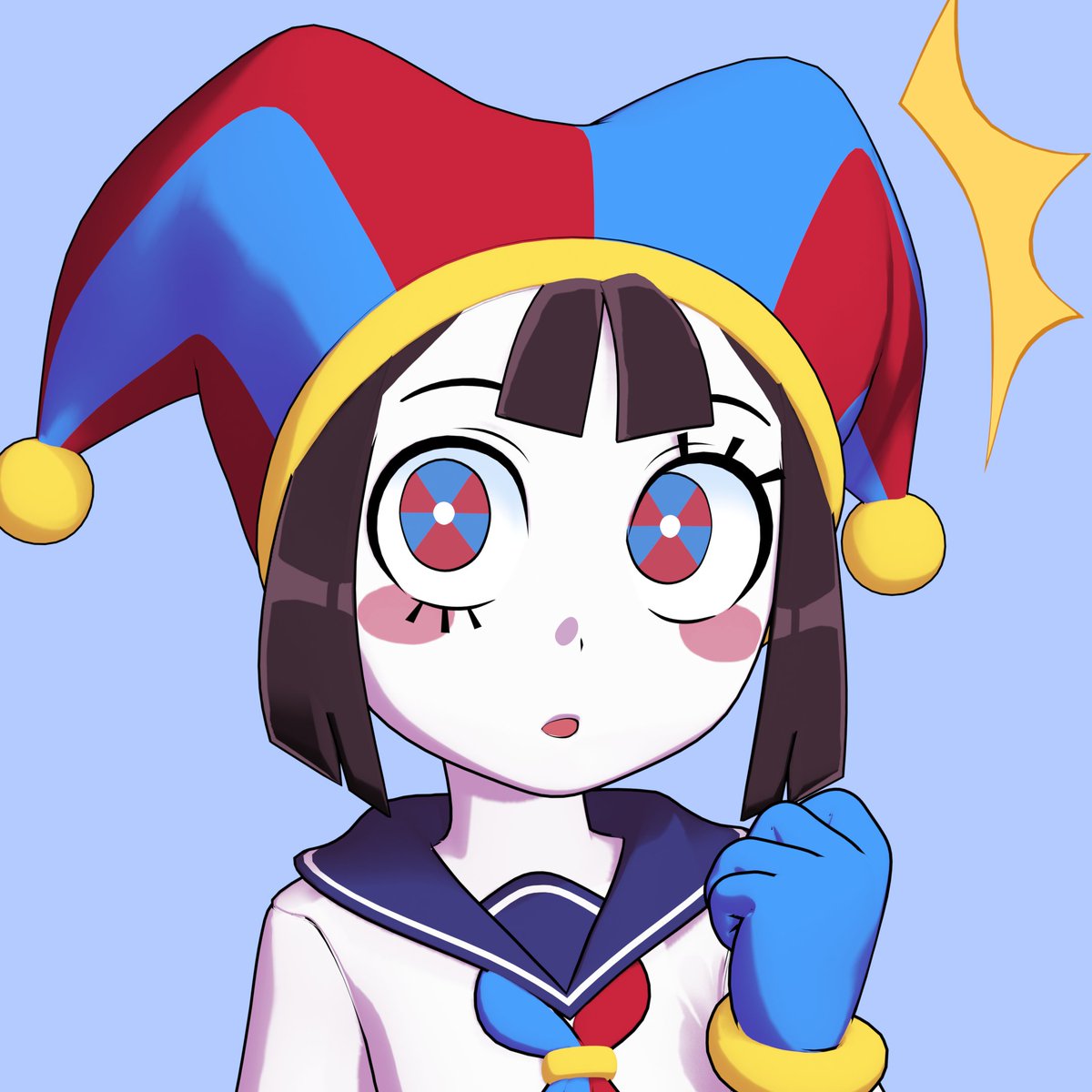 I got bored so I made Anime Pomni inspired by the TADC dating sim. # ...