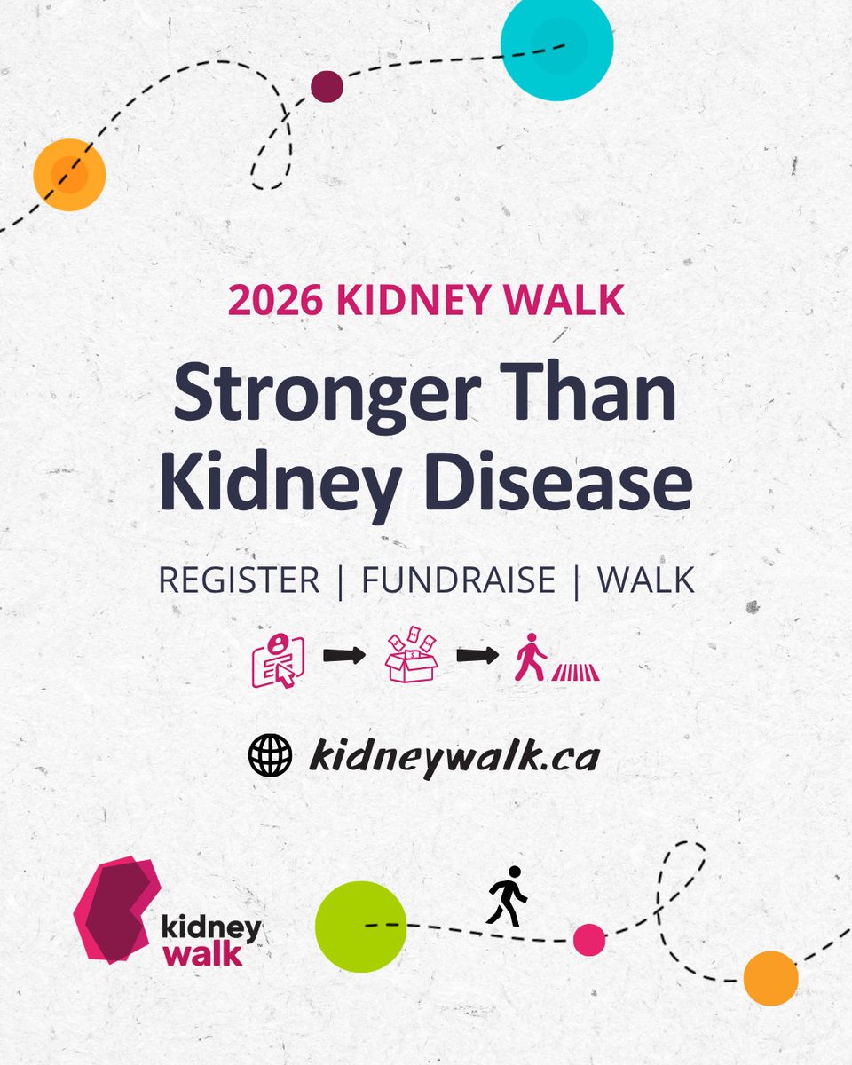 kidneywalk's tweet photo. At Kidney Walk every step we take helps bring hope, awareness, and support where it’s needed most in your community. Registration is free. Gather your friends, family, or workplace team and join us for #KidneyWalkCanada. https://t.co/4z60cHZnXL https://t.co/aZuaBjqhS5