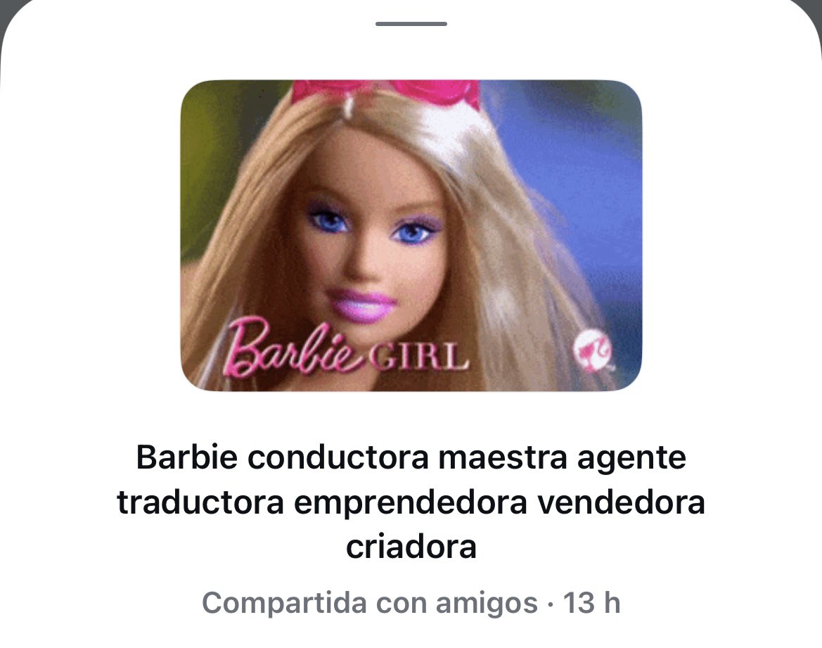 Soy Barbie:
Barbie conductora del metro (si apruebo exámenes en octubre)
Barbie maestra de idiomas 
Barbie agente bilingüe telefónico
Barbie traductora e intérprete 
Barbie emprendedora y pequeña mediana empresaria 
Barbie vendedora 
Barbie criadora reproductora de animales