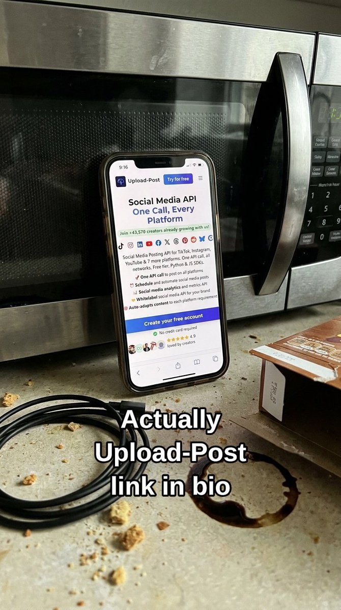 HiImg2html's tweet image. Actually it was Upload-Post: one API for publishing across platforms without babysitting every app.

Please do not feed your microwave a content calendar.

#automation #socialmedia #saas #developer #startup