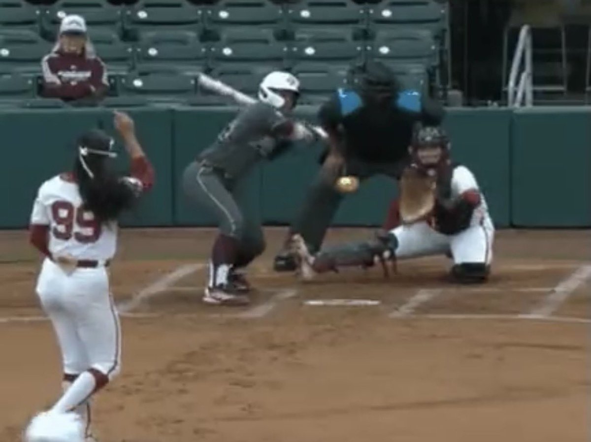 AsbBulls's tweet photo. @CheyChey1522 A strike call isn't based off where the ball ends... it's based off if the ball at any point crosses through the strike zone. Which it does btw https://t.co/a2gdZ7XXOQ