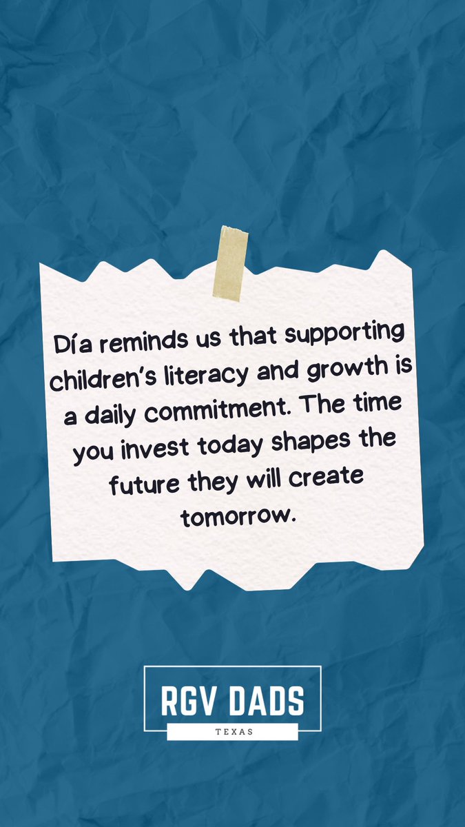 rgvdads's tweet image. Friday – Invest in Their Future

Día reminds us that supporting children’s literacy and growth is a daily commitment. The time you invest today shapes the future they will create tomorrow.

#literacy #support #family #fyp #rgvdads