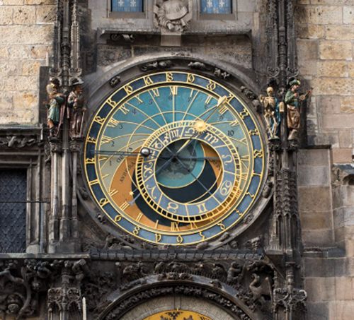 JackPolakoff's tweet image. The Prague astronomical clock atop City Hall was constructed in 1410.  It features depictions of the sun and planets' position and each hour is marked by figures representing apostles appearing in front of the clock face.
#Prague
#CzechRepublic 
#Travel
