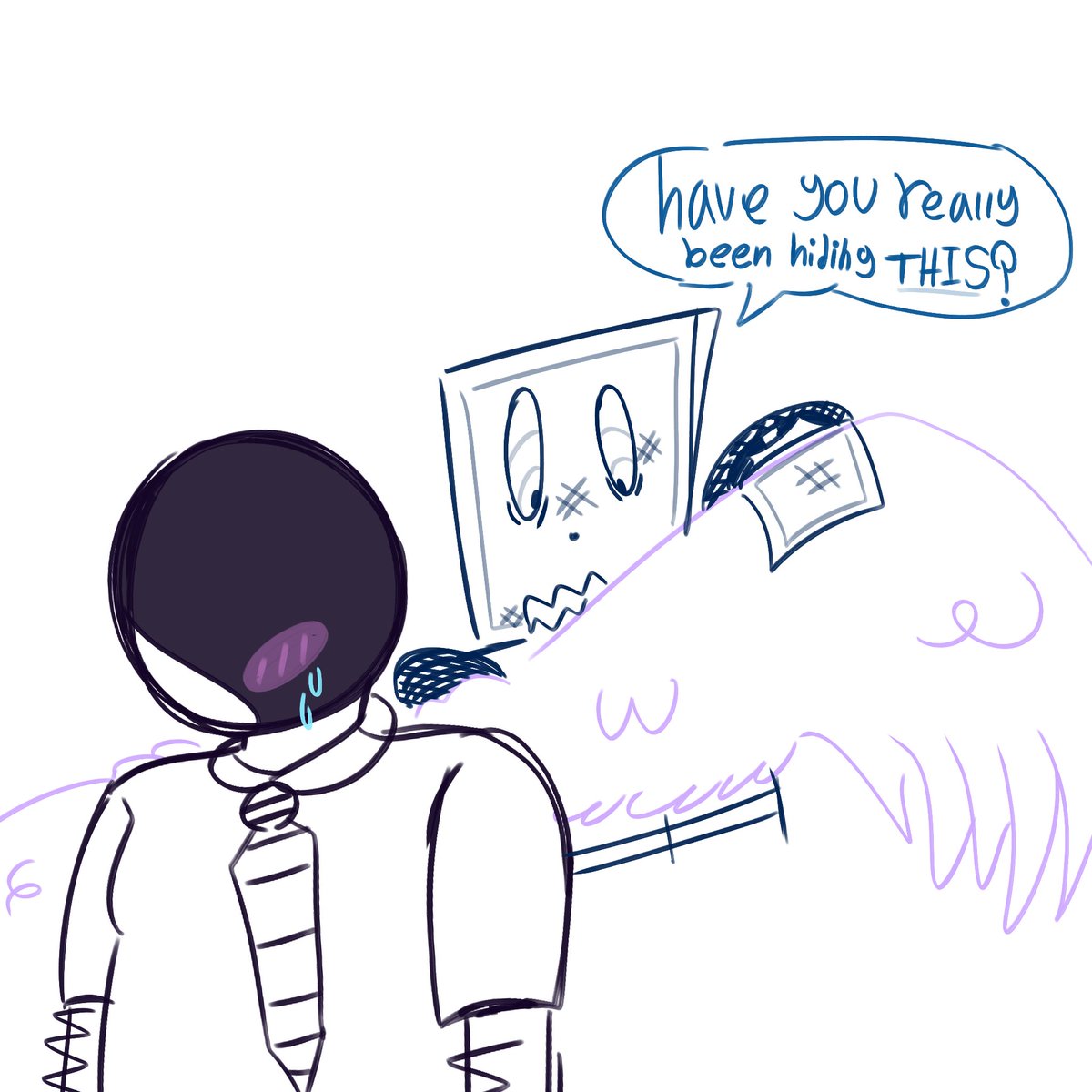 gradient joe but he has wings isn't that awesome (I SUCK at drawing wings)

oh also thomas is here

#bugbo #gradientjoe