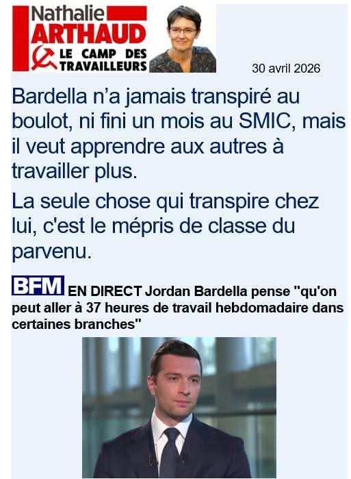 PDohen's tweet photo. @J_Bardella pratique le mépris de classe. C'est un parvenu.
Il vient donner des leçons alors qu il n'a jamais rien fait de ses 10 doigts ...
#RNarnaque #RNantiPeuple https://t.co/L0A2C6jT1P