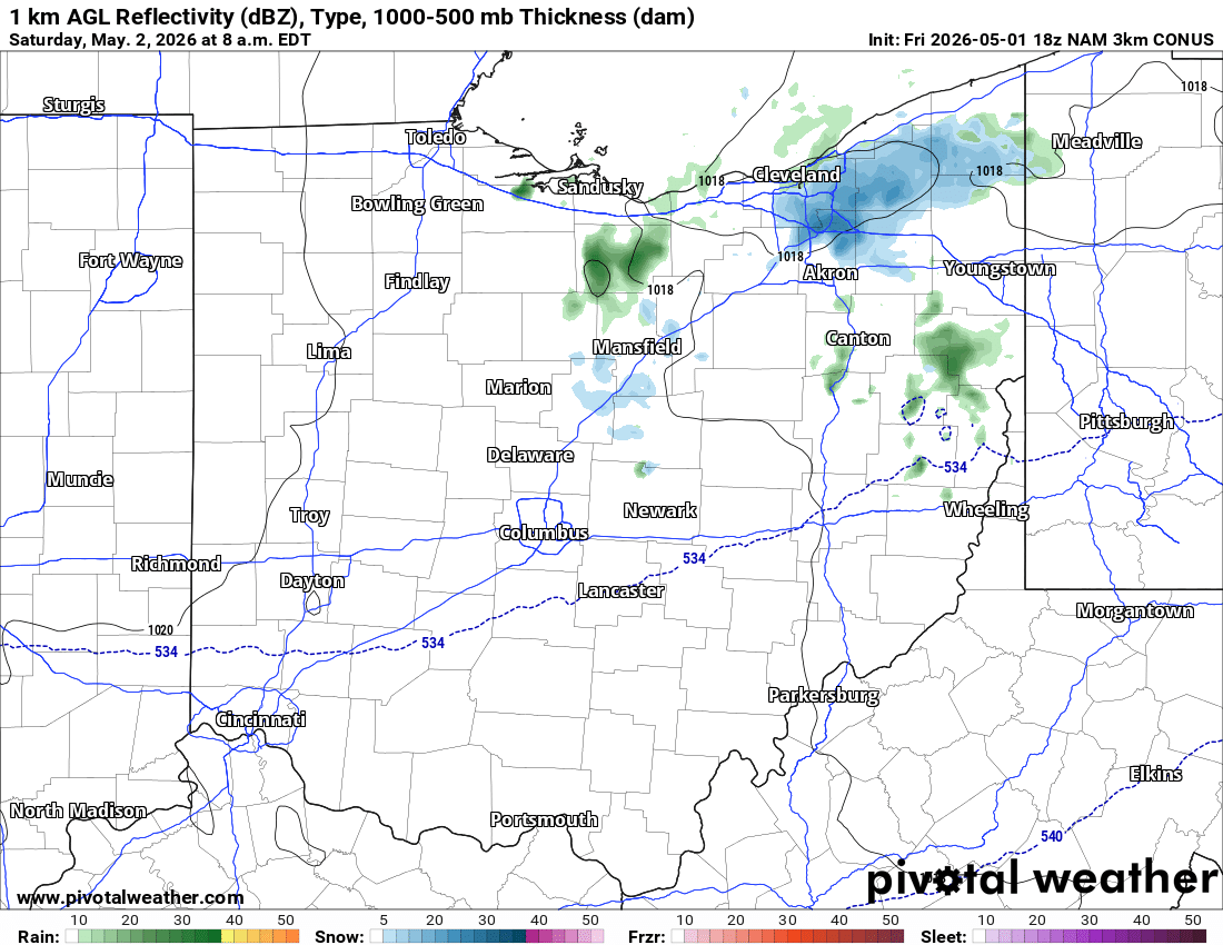 Calendar flipped to May, but northeast Ohio STILL has a chance for snow. 

18z NAM and HRRR showing snow mix with rain overnight tonight into early tomorrow morning, May 2nd, especially higher elevations. 

Both models, especially the NAM,  are likely too bullish with snow.