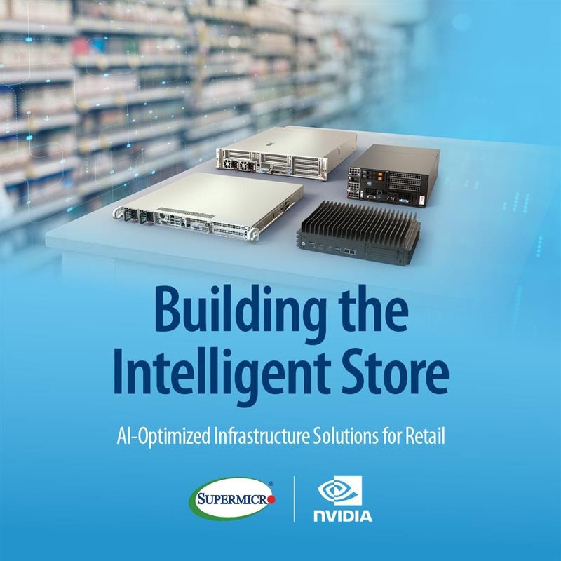 Supermicro's tweet photo. Supermicro and NVIDIA help retailers unlock real-time insights, streamline operations, and deliver personalized shopping experiences with scalable AI-powered infrastructure.