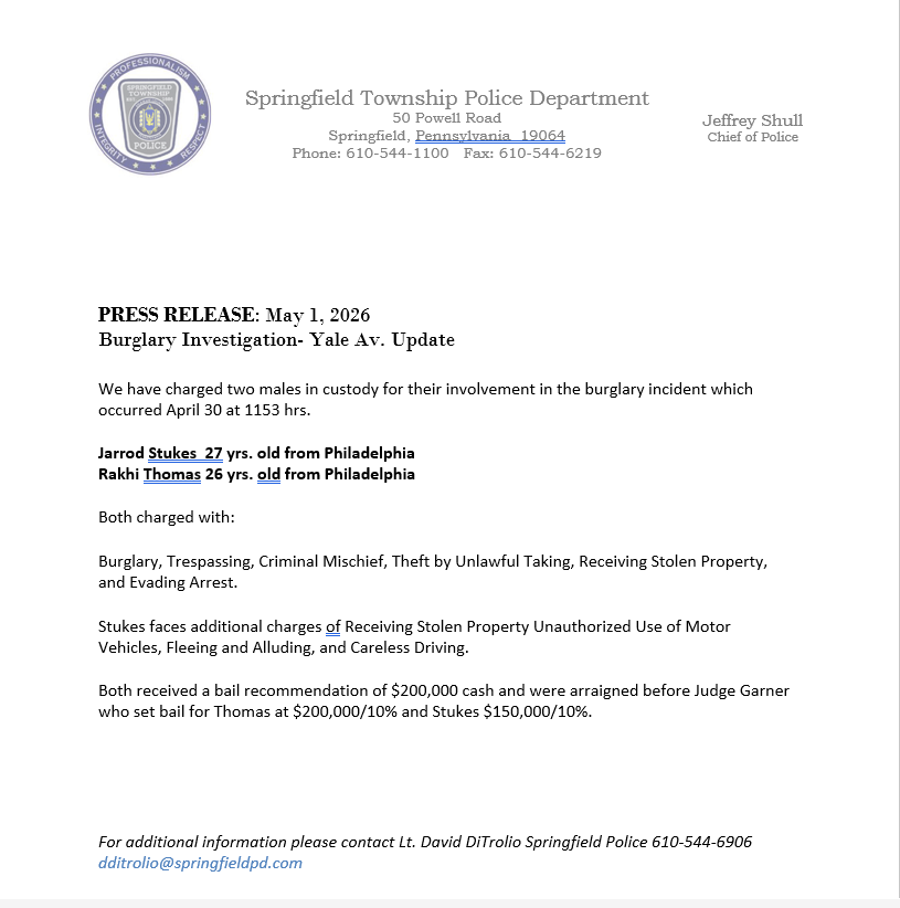 SPD91_Delco's tweet photo. Update on burglary 4-30-26. https://t.co/VFVESBUBil