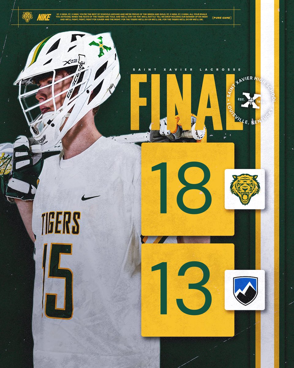 Tigers win! 🐅

St. X advances to the MSLA Final tomorrow at 10:00 AM, facing the winner of Shady Side Academy vs. Milford.

#WeAreStX 
#GoTigers 
#RCRO 
#Brotherhood