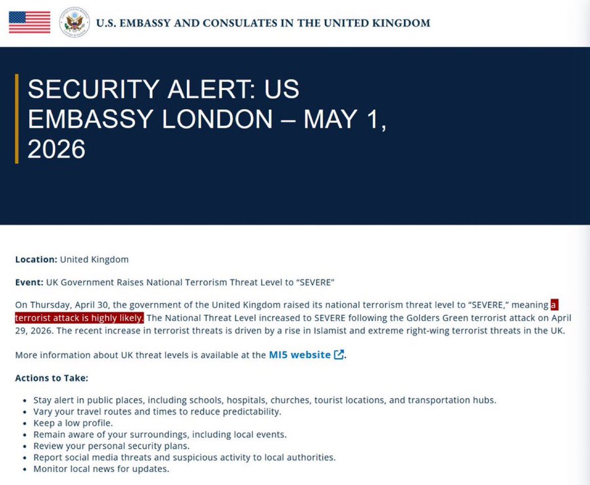 TRobinsonNewEra's tweet image. Welcome to "Modern Britain".

Where the USA has to issue travel warnings because of our rampant Islamic infestation.