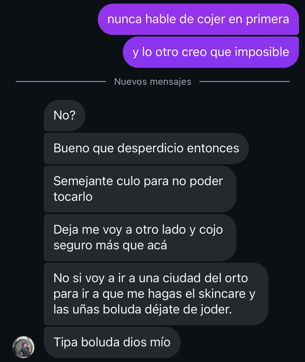 mujer: no quiero culiar
varones: