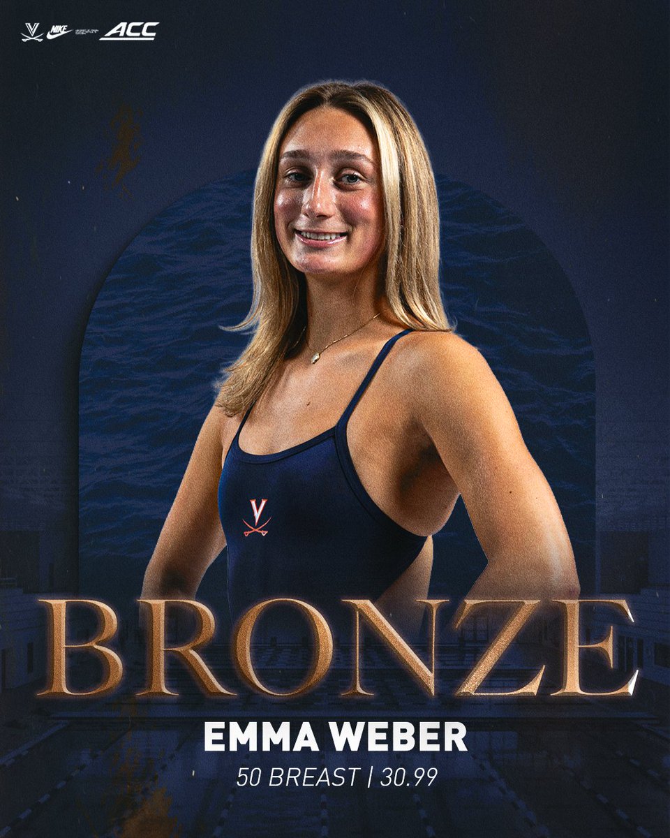 UVASwimDive's tweet image. Emma Weber places third in the 50 Breast (30.99).
Sophia Umstead is 7th (32.55) #GoHoos